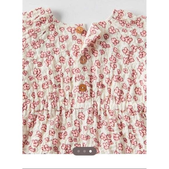 Zara Floral Dress Short Sleeve Button Closure Fit Flare 4-5 - Picture 4 of 6